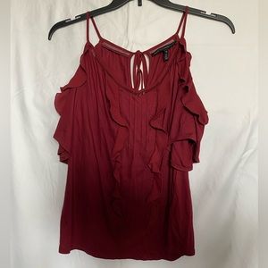 White House Black Market Ruffled Tank Top